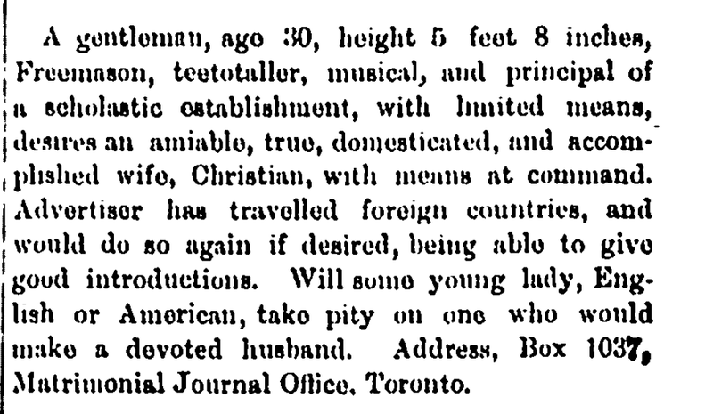 Illustration for article titled Tinder's New, But the Freakout Isn't: Looking for Love in an 1880s Matrimonial JournalÂ